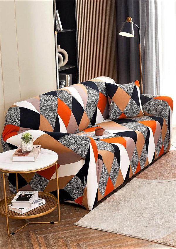 Husa Elastica Canapea 3 Locuri Multicolor Geometric HME3T