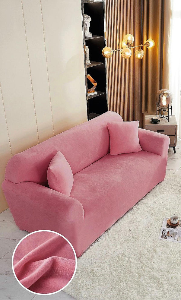 Husa Elastica Canapea Catifea Roz Inchis HMC2RZ1