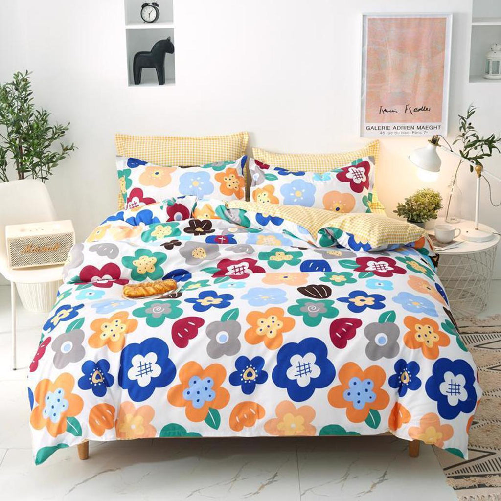 Lenjerii Pat Single o Persoana Pucioasa Satinat Flori Multicolore LS109