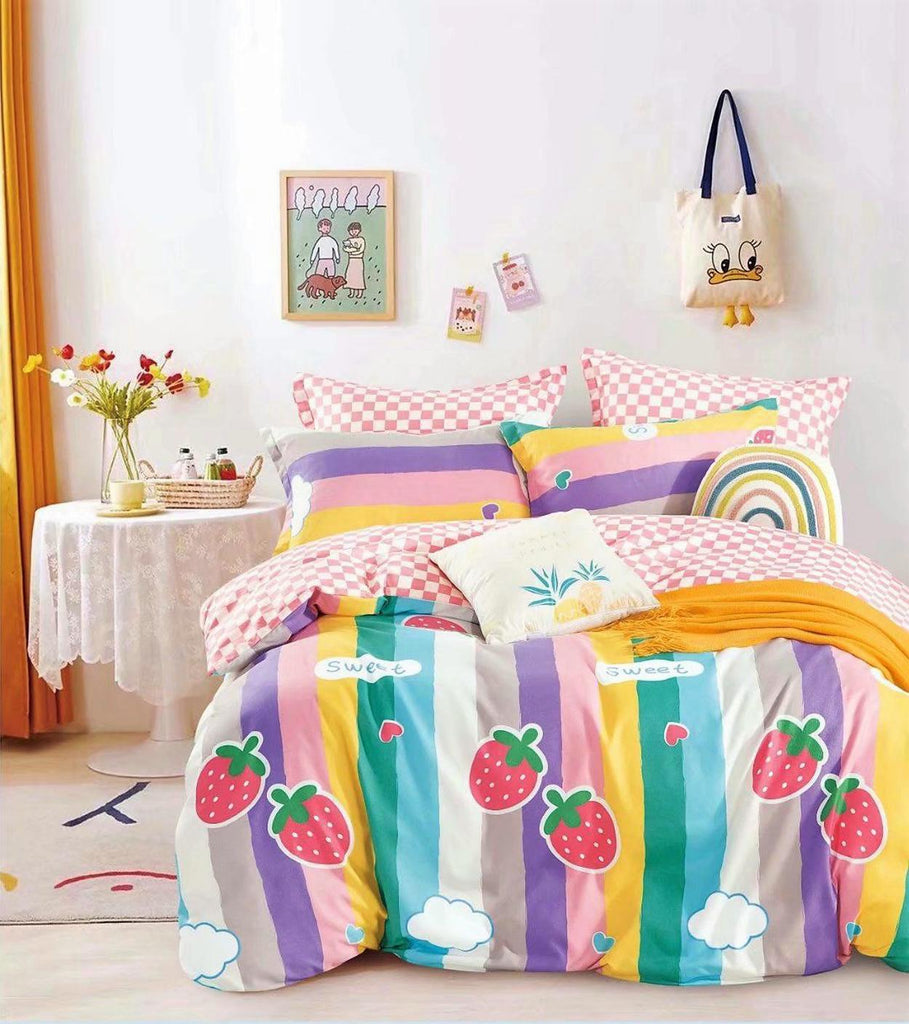 Lenjerii o Persoana Bumbac Finet Roz Dungi Colorate LSF01