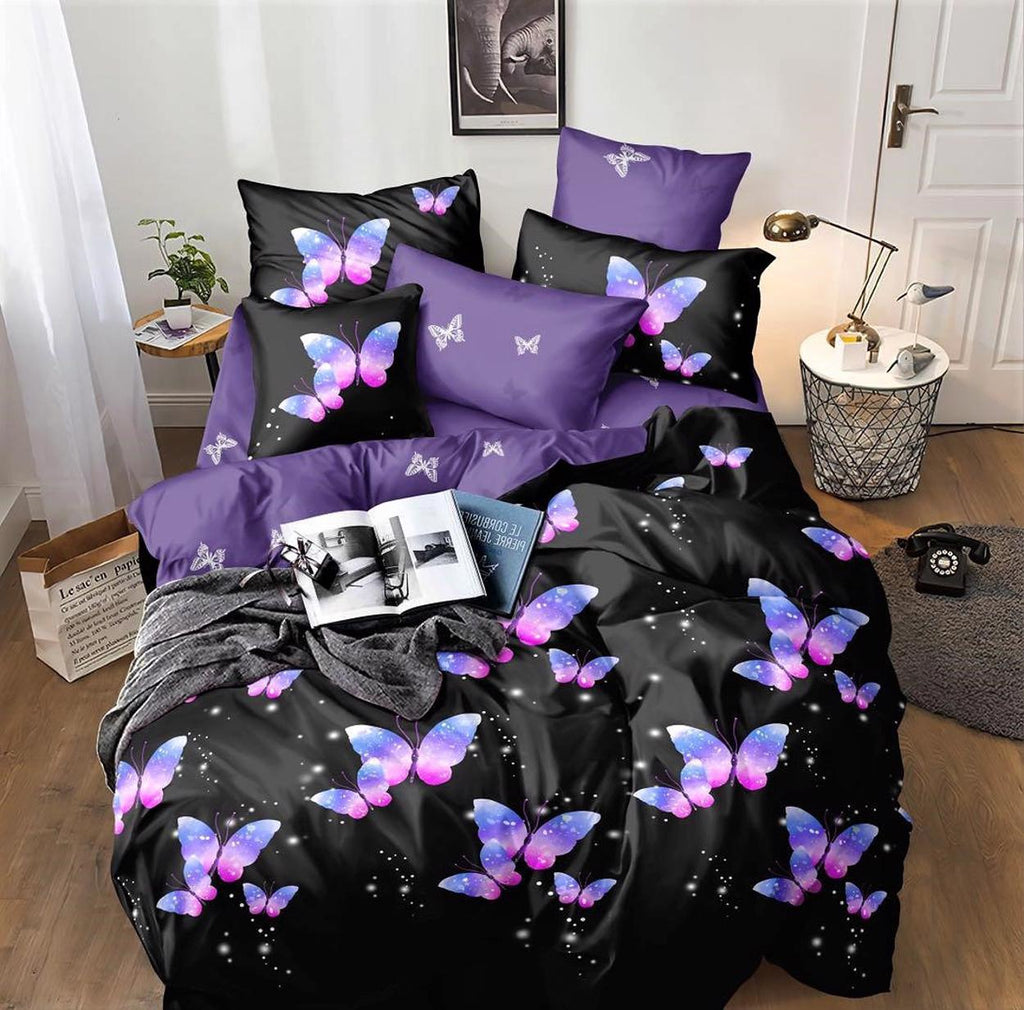 Lenjerii o Persoana Bumbac Finet Negre Mov Fluturasi LSJ73