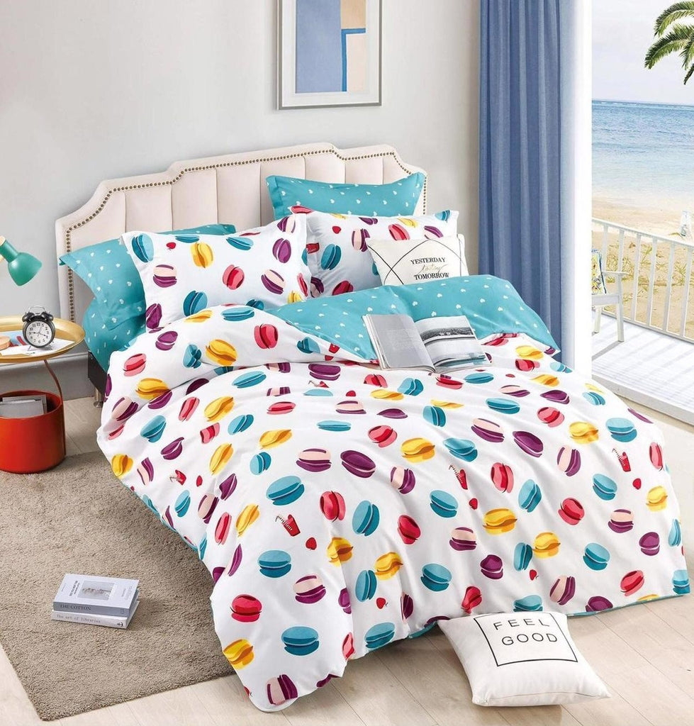 Lenjerii Finet Satinat Pat Dublu Alba Macarons Multicolore BFJ39