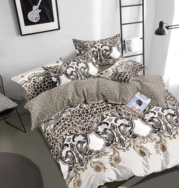 Lenjerii Finet Satinat Pat Dublu Bej Model Elegant Lux BFJ28