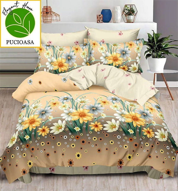 Lenjerii Finet Pucioasa Pat Dublu Galben Floral BF469