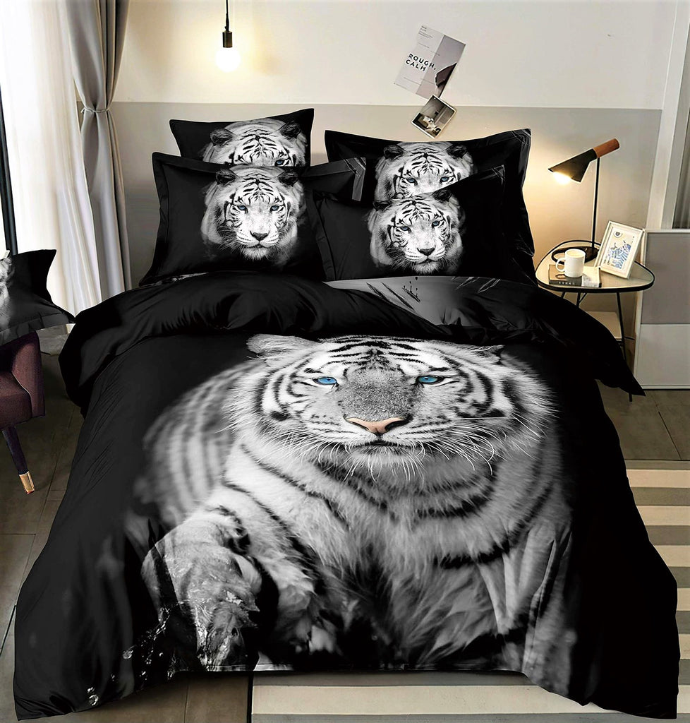 Lenjerii Bumbac Finet Gros Digital Print Negru Tigru BFJ534