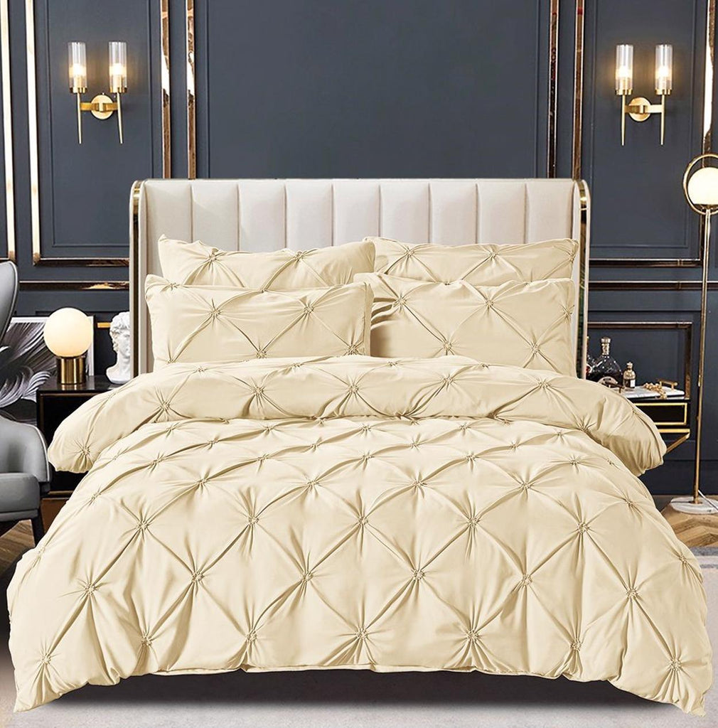 Lenjerii Bumbac Finet Pat Dublu 6 Piese Crem BFJ314