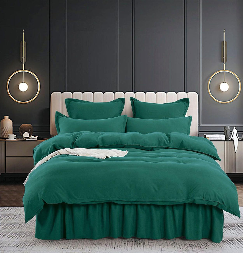 Lenjerii Finet cu Volane Pat Dublu Verde BFJ409