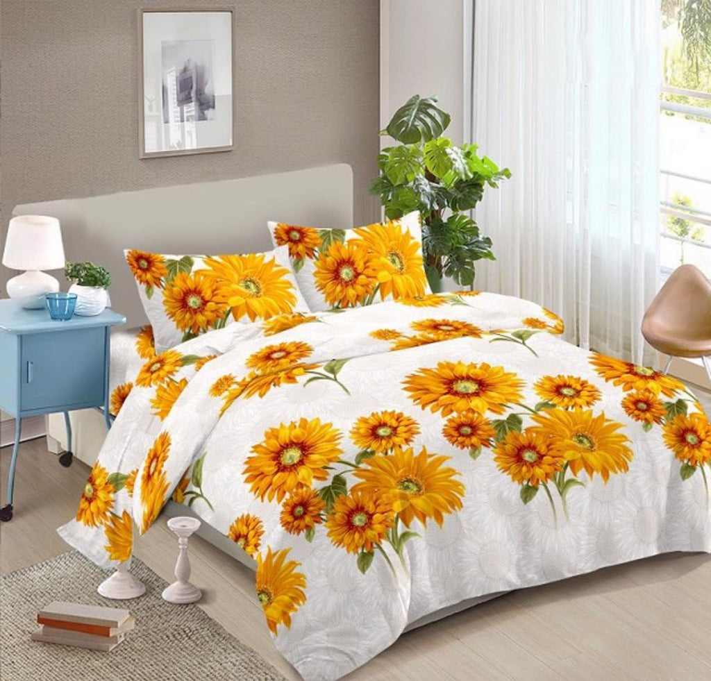 Lenjerii Bumbac Satinat Superior Pat Dublu 160x200 Multicolor Floral LY200