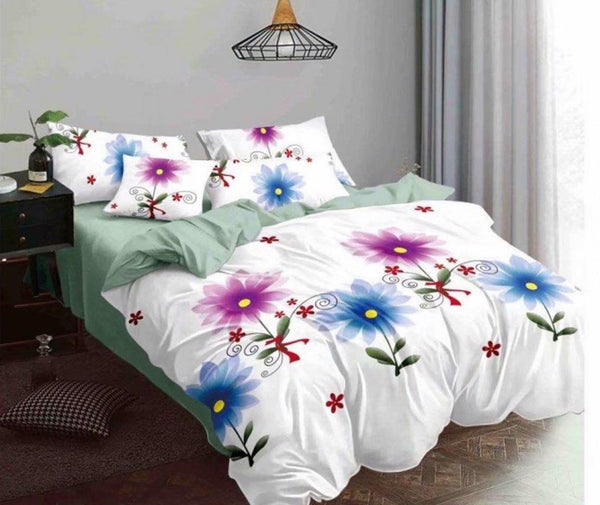 Lenjerii Bumbac Satinat Superior Pat Dublu 160x200 Multicolor Floral LY335