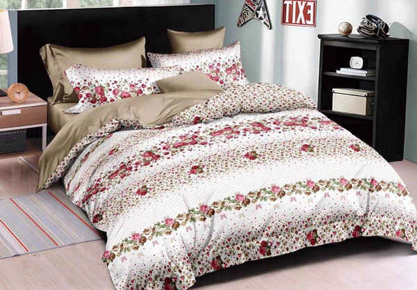 Lenjerii Bumbac Satinat Superior Pat Dublu 160x200 Multicolor Floral LY300