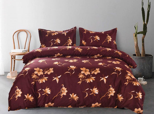 Lenjerii Bumbac Satinat Superior Pat Dublu 160x200 Multicolor Floral LY255