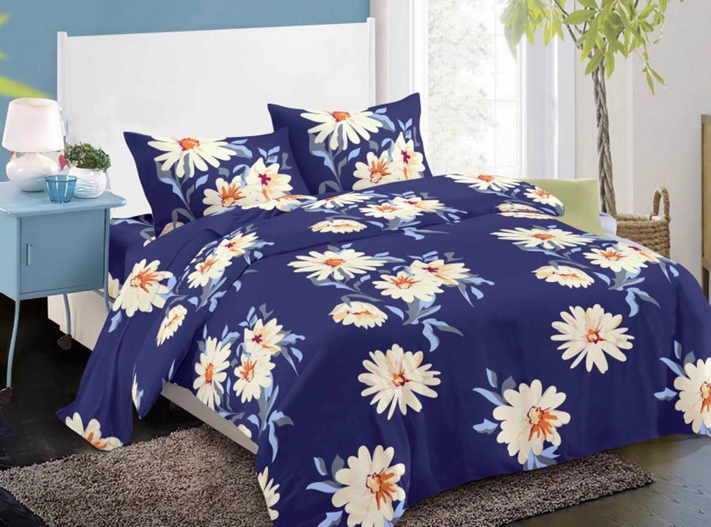 Lenjerii Bumbac Satinat Superior Pat Dublu 160x200 Multicolor Floral LY213
