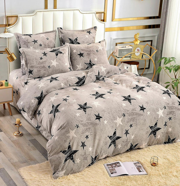 Lenjerii Cocolino Premium Pat Dublu Gri Stele LCJ205