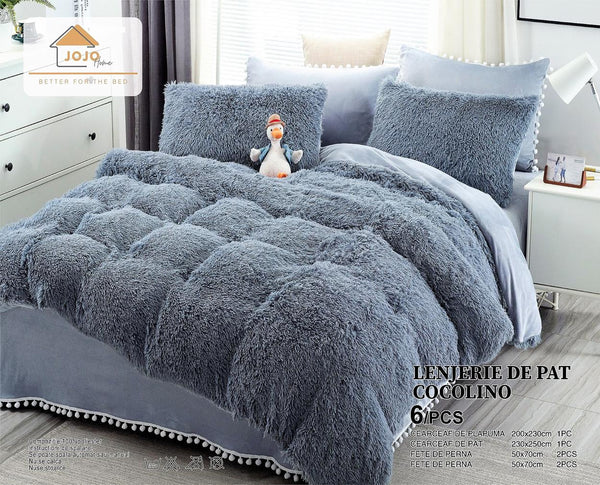 Lenjerii Cocolino Premium Gri Uni Pat Dublu LCJ502