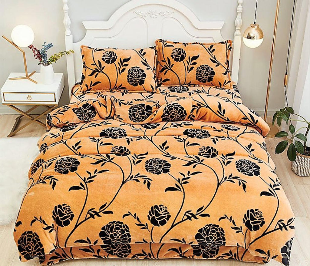Lenjerii Pufoase Cocolino Pat Dublu Maro Floral LCF21