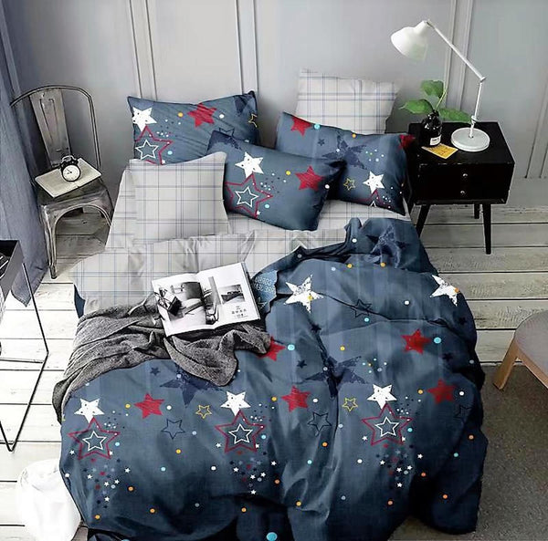 Lenjerii o Persoana Bumbac Finet Albastru Stelute LSF03