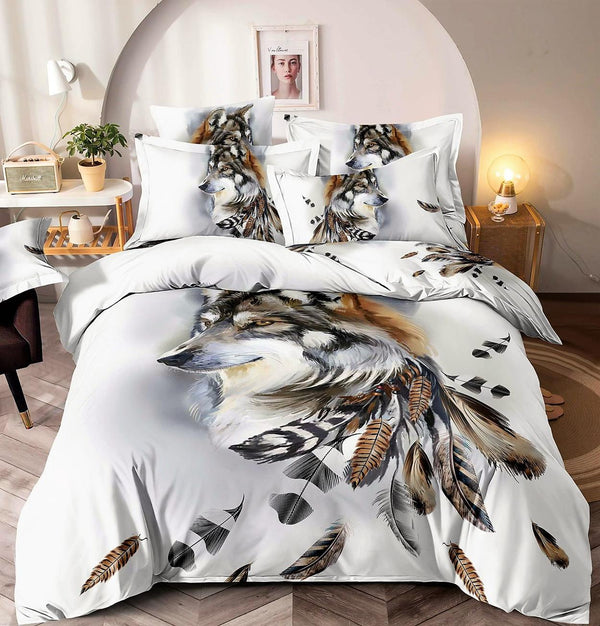 Lenjerii cu Elastic o Persoana Finet 3D Albe Pene LSEJ16