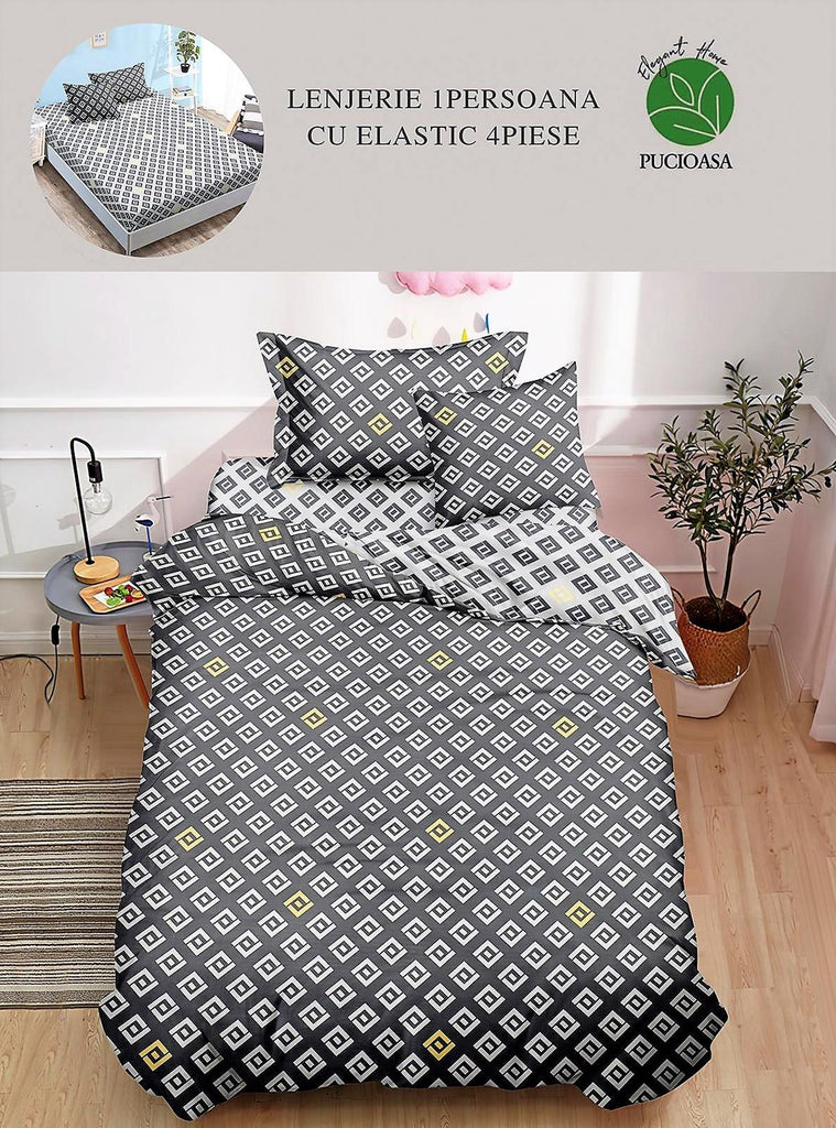 Lenjerii cu Elastic o Persoana Pucioasa Finet Geometric Negru LSE37