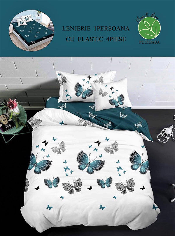 Lenjerii cu Elastic o Persoana Pucioasa Finet Fluturi Alb LSE12