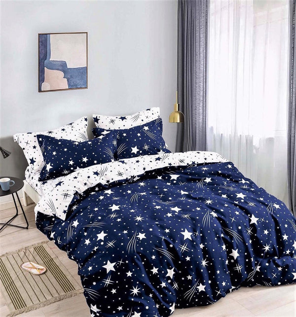 Lenjerii cu Elastic Finet Gros Pat Dublu Albastru Alb Stelute BFEJ32