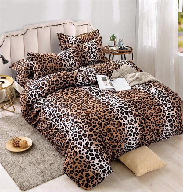Lenjerii cu Elastic Finet Gros Pat Dublu Maro Animal Print BFEJ29