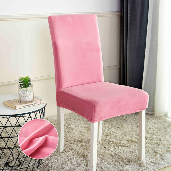 Husa Elastica Scaun Catifea Roz HMC56RZ1
