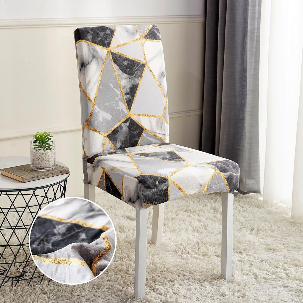Set 4 Huse Scaune Elastice Multicolor Geometric HME54L