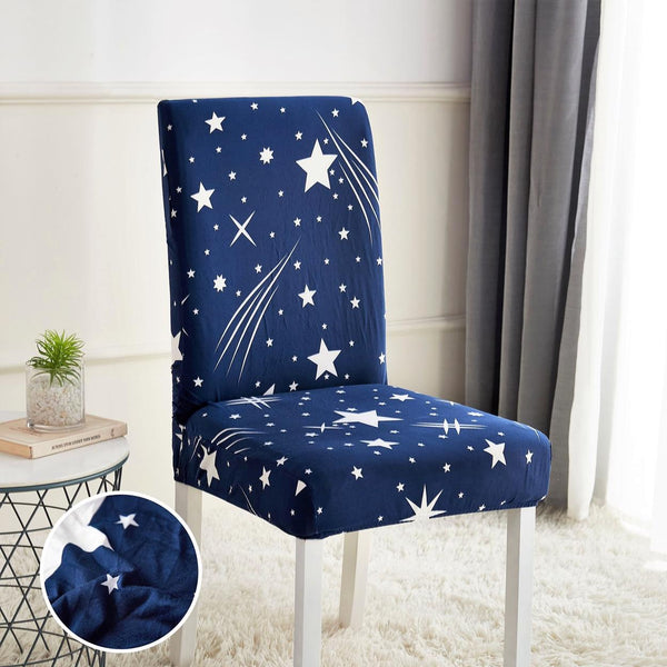 Set 6 Huse Scaune Elastice Albastru Stele HME56D