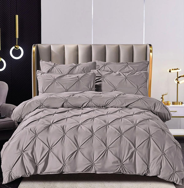 Lenjerii Bumbac Finet Pat Dublu 6 Piese Gri BFJ320